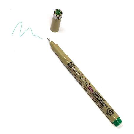 Pigma Micron 005 Verde - Pennarello Indelebile a punta sottilissima, 0.2 mm