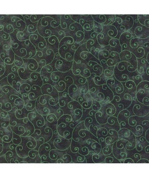 Moda Fabrics Marble Swirls, Tessuto Verde Scuro con Ghirigori