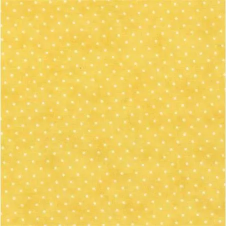 Moda Fabrics Essential Dots, Tessuto Fondo Giallo con Pois Bianchi