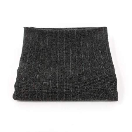Panno di Lana Pettinata Secca, Nera a Righe - 1 Fat Quarter 50 x 55 cm