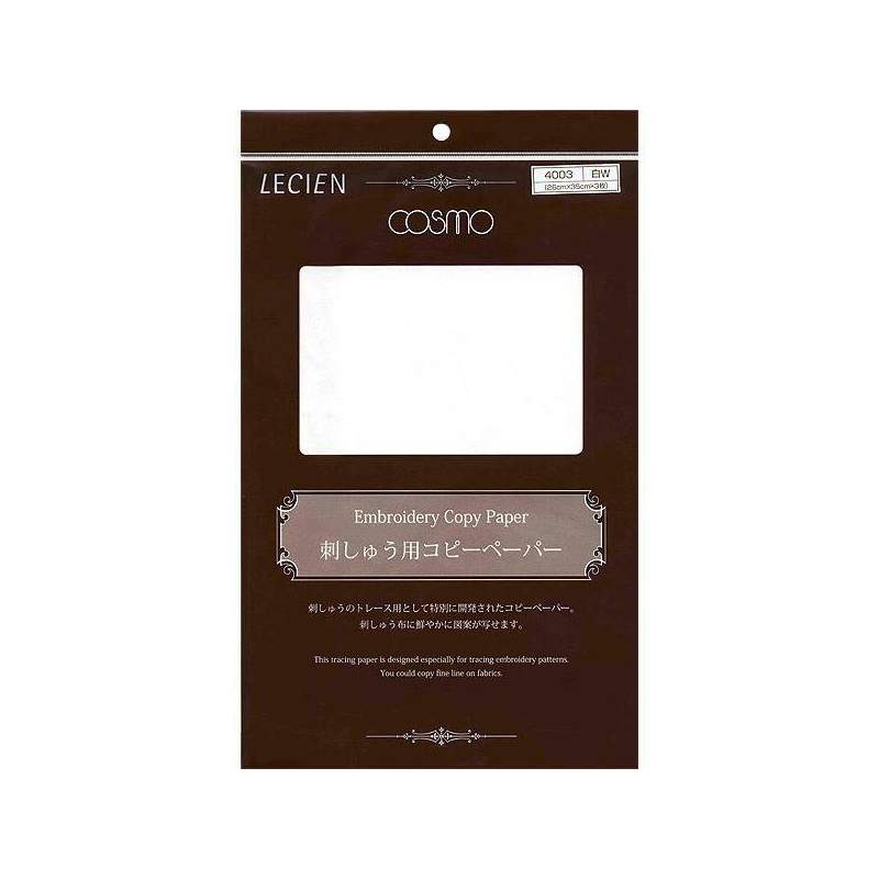 Cosmo Lecien, 3 Fogli di Carta Carbone per Ricamo, 26 x 35 cm Lecien Corporation - 1