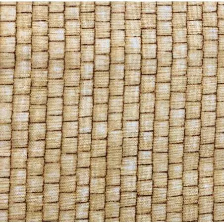 South Sea Imports My Hometown by Cat Williams, Tessuto Beige Effetto Mattoncini