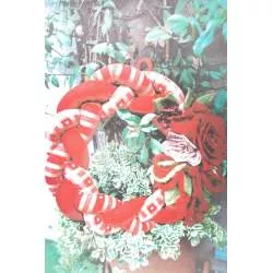 Cartamodello in PDF Treccia con Rose Natalizia