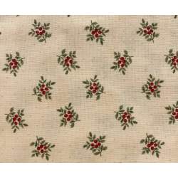 Moda Fabrics Under the Mistletoe by 3 Sisters, Tessuto Fondo Panna con Rametti di Vischio