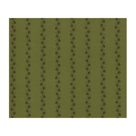 Moda Fabrics Floral Gatherings by Primitive Gatherings, Tessuto Verde con Fiori Moda Fabrics - 1