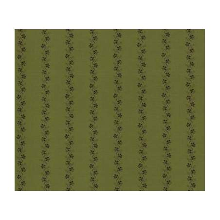 Moda Fabrics Floral Gatherings by Primitive Gatherings, Tessuto Verde con Fiori Moda Fabrics - 1
