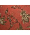 Moda Fabrics Josephine by French General, Tessuto Fondo Rosso con Foglie e Fiori