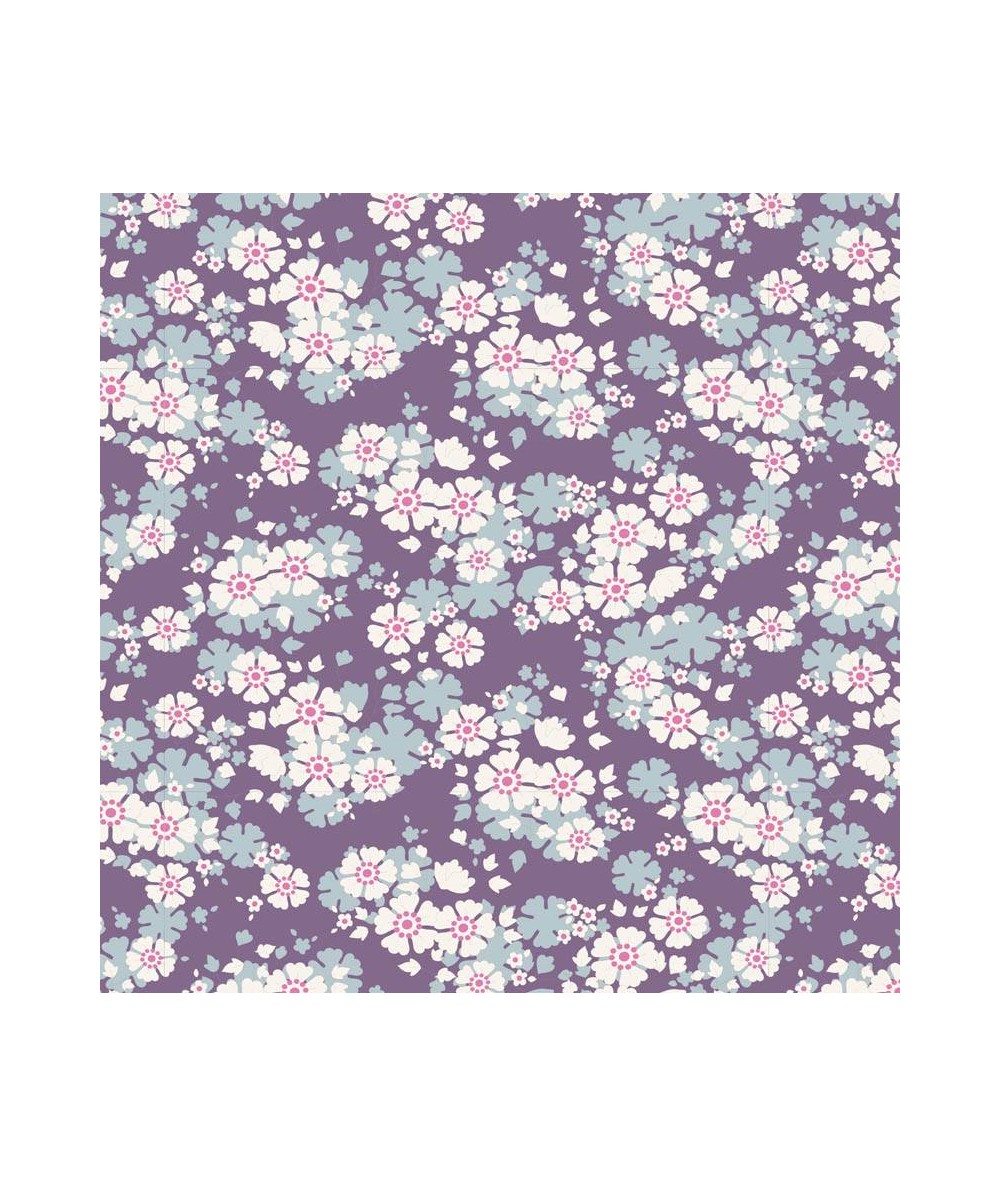 Tilda Woodland Aster, Tessuto Violetto con piccole Margherite Tilda Fabrics - 1