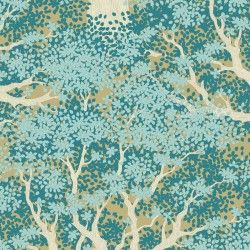 Tilda Woodland Juniper, Tessuto Verde Acqua con Alberi di Ginepro Tilda Fabrics - 1