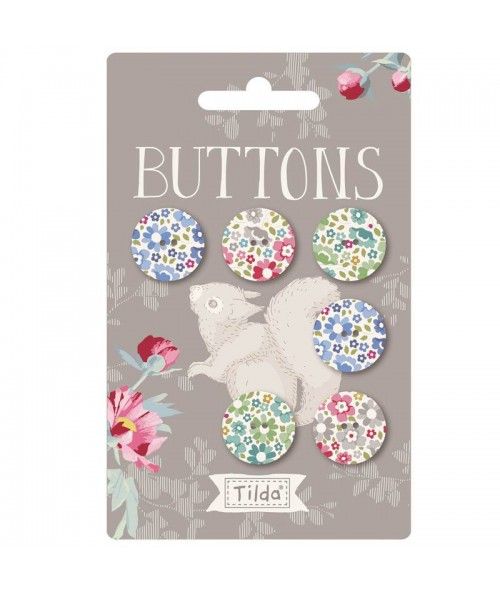 Tilda Woodland, 6 Bottoni Ricoperti in Tessuto da 18 mm Tilda Fabrics - 1