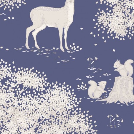 Tilda Woodland, Tessuto Blu con Animali del Bosco Tilda Fabrics - 1