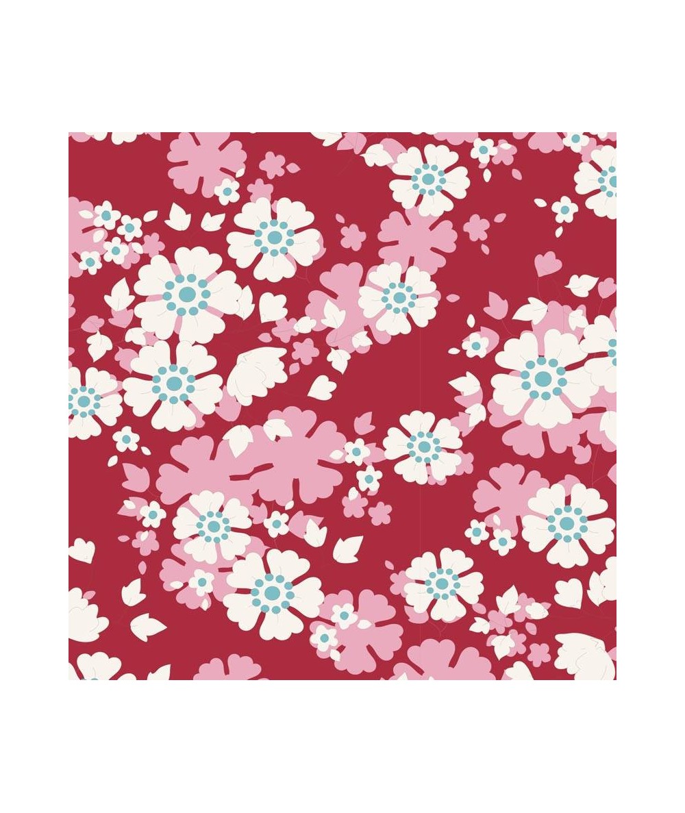 Tilda Woodland Aster, Tessuto Carminio con piccole Margherite Tilda Fabrics - 2