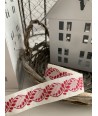 Nastro Natalizio Colore Bianco con Ghirlanda Rossa Altezza 20 mm