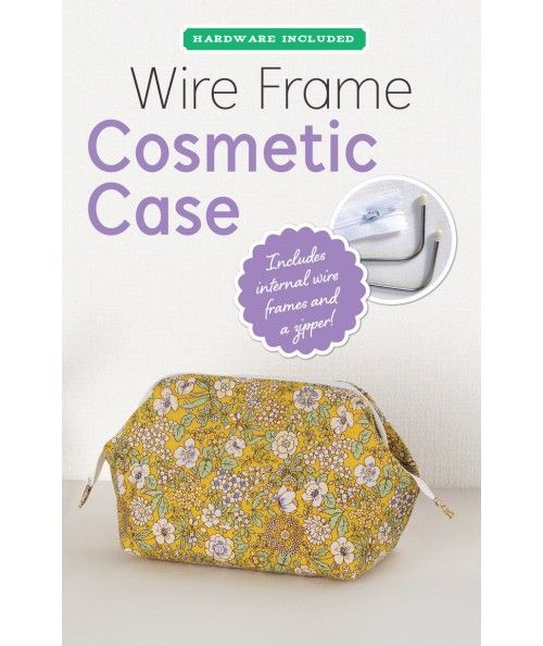 Wire Frame Cosmetic Case, Cartamodello con Telaio Metallico 18 cm e Cerniera Bianca