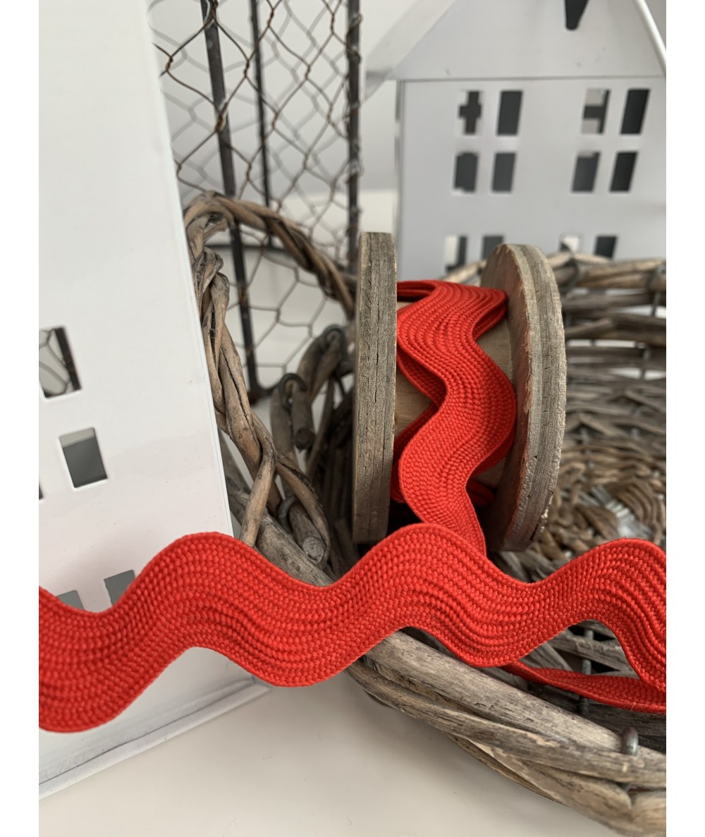 Rick Rack Colore Rosso Altezza 25 mm