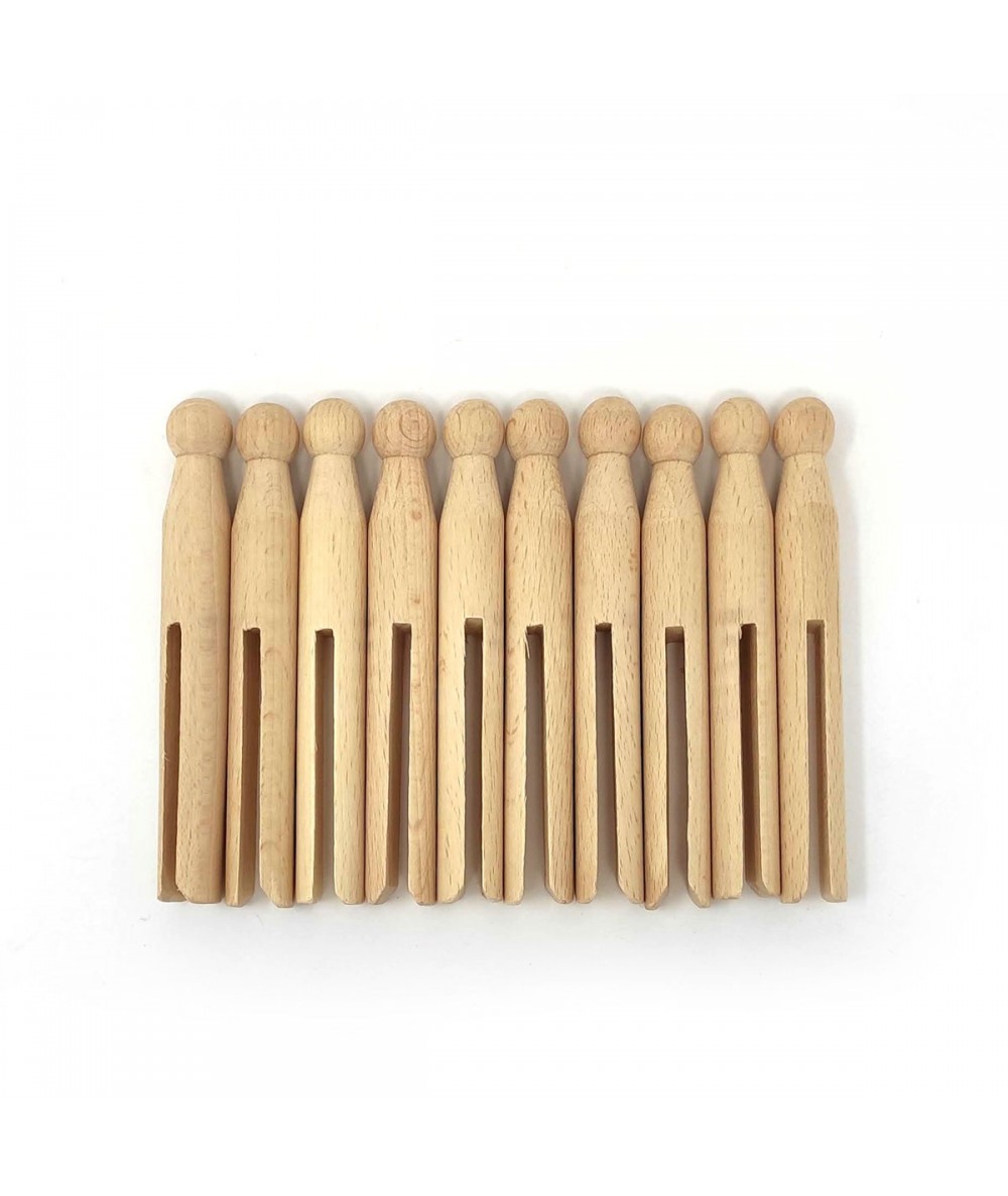 10 Mollette di Legno con Profilo e Testa Rotonda per Bambole - 10.5 cm Roberta De Marchi - 1