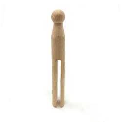 10 Mollette di Legno con Profilo e Testa Rotonda per Bambole - 10.5 cm Roberta De Marchi - 2