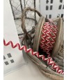 Rick Rack Colore Rosso e Bianco Altezza 8 mm