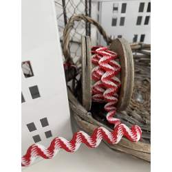 Rick Rack Colore Rosso e Bianco Altezza 12 mm