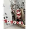 Nastro Lavorato a Fiore Colore Rosso e Bianco Altezza 11 mm