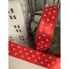 Nastro Natalizio Colore Rosso con Pois Bianco Altezza 25 mm