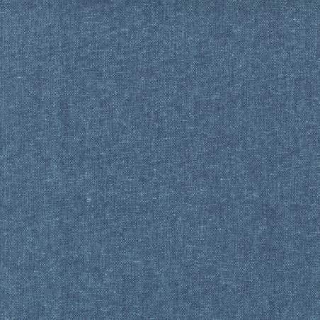 Robert Kaufman, Tessuto Misto Cotone e Lino Tinto in Filo Blu