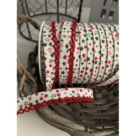 Sbieco Natalizio con Bordo Colore Bianco e Rosso Altezza 12 mm