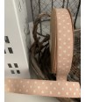 Nastro Colore Rosa con Pois Bianco Altezza 15 mm