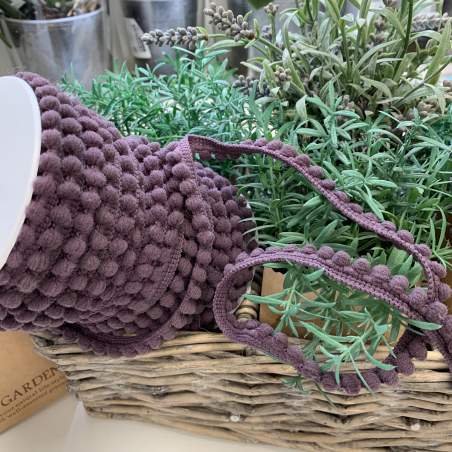 Nastro con Pon Pon Colore Viola Altezza 10 mm
