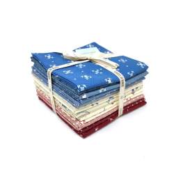 Bundle American Country, 16 Fat Quarter 50 x 55 cm Rosso Panna Blu Roberta De Marchi - 1