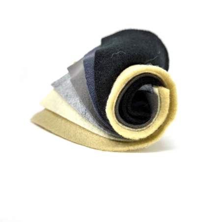 Rotolino di Feltro 1 mm, 6 pezzi 25 x 30 cm - Sushi Roll Neutri