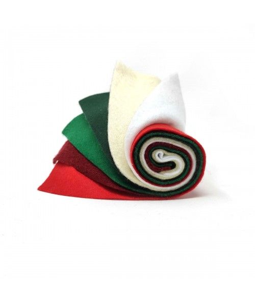 Rotolino di Feltro 1 mm, 6 pezzi 25 x 30 cm - Sushi Roll Natale di Smeraldo Roberta De Marchi - 1