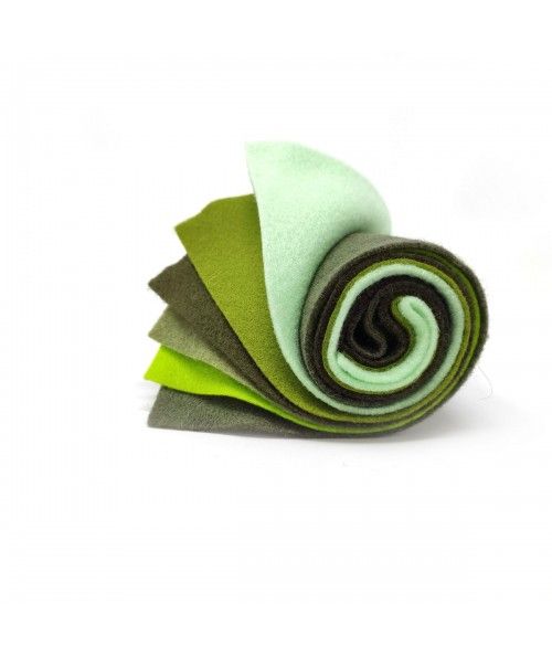 Rotolino di Feltro 1 mm, 6 pezzi 25 x 30 cm - Sushi Roll Verde Muschio Roberta De Marchi - 1