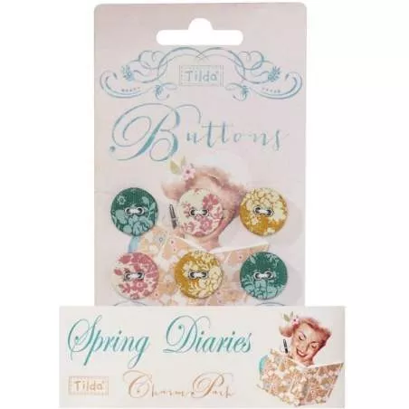 Tilda fabric buttons 17 mm, 6 pz Spring Diaries Tilda Fabrics - 1