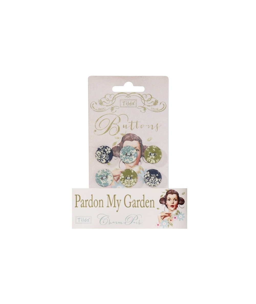 Tilda fabric Bottoni 17 mm, 6 pz Pardon my Gardens Tilda Fabrics - 1 Tilda fabric Bottoni 17 mm, 6 pz Pardon my Gardens Tilda Fabrics - 1