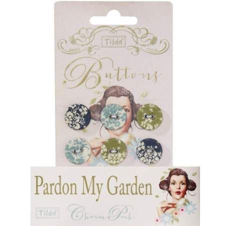 Tilda fabric Bottoni 17 mm, 6 pz Pardon my Gardens Tilda Fabrics - 1