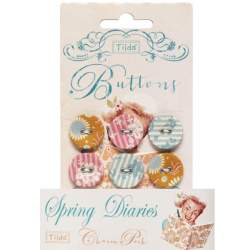 Tilda fabric buttons 20 mm, 6 pz Spring Diaries Tilda Fabrics - 1