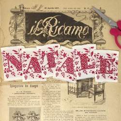 Lettere Ricamate NATALE in Rosso da Cucire