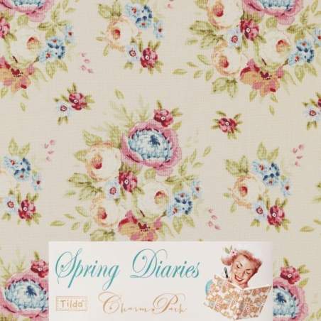 Tilda 110 Grden Flowers Dove White Spring Diaries Tilda Fabrics - 1