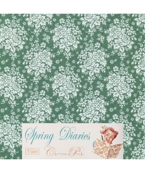 Tilda 110 Audrey Ocean Green Spring Diaries Tilda Fabrics - 1