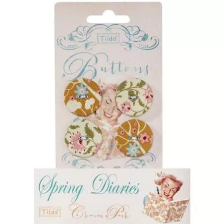 Tilda fabric buttons 25 mm, 4 pz Spring Diaries Tilda Fabrics - 1