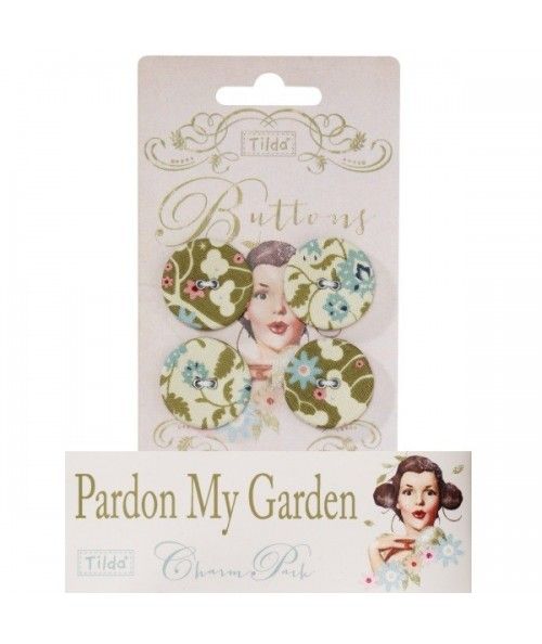 Tilda fabric buttons 25 mm, 4 pz Pardon my Gardens