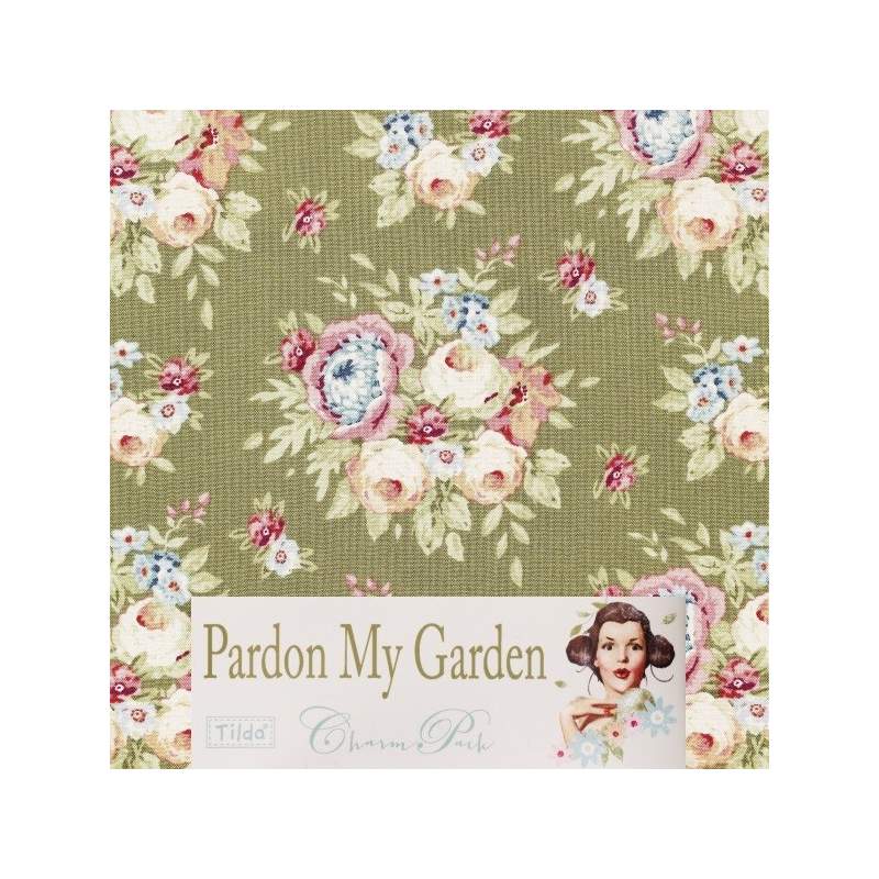 Tilda 110 Ahlia Teal Pardon my Garden Tilda Fabrics - 1