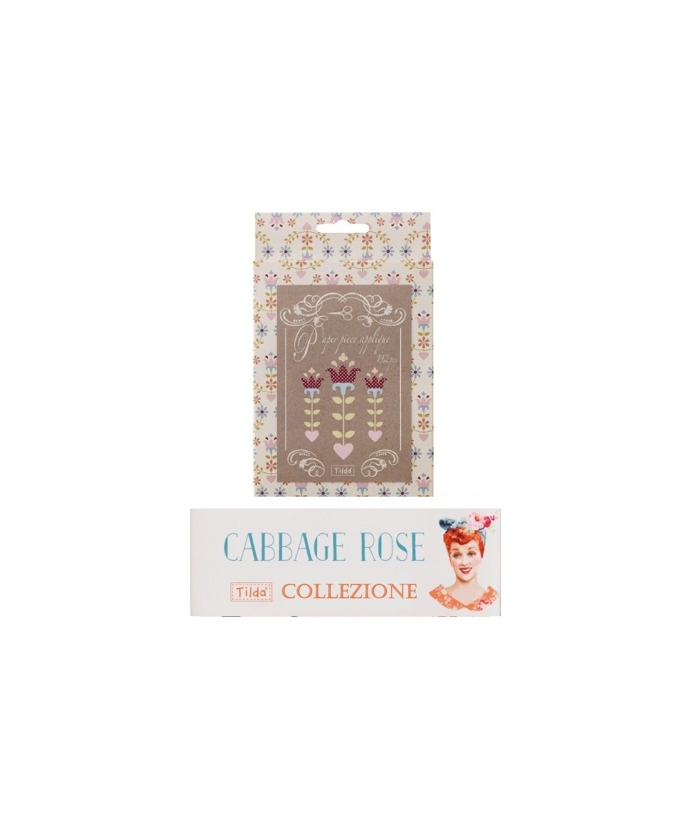 Tilda Paper Piecing - Fiori di Arte Popolare, Cabbage Rose Tilda Fabrics - 1