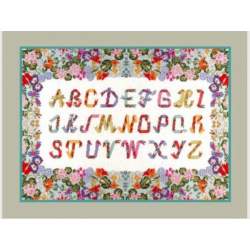 Le Bonheur des Dames, Sampler With Flower Border, Kit Punto Croce Le Bonheur des Dames - 1