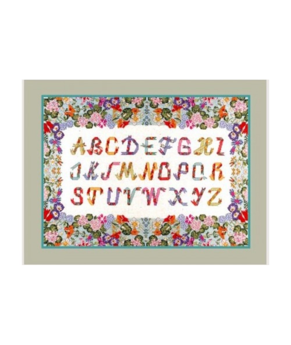 Le Bonheur des Dames, Sampler With Flower Border, Kit Punto Croce