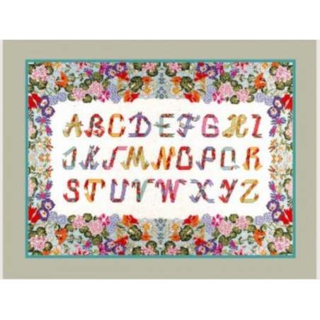 Le Bonheur des Dames, Sampler With Flower Border, Kit Punto Croce