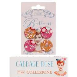 Tilda fabric buttons 25 mm, 4 pz Cabbage Rose Tilda Fabrics - 1