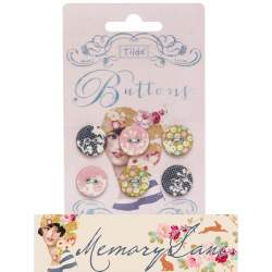 Tilda fabric buttons 17 mm, 6 pz Memory Lane Tilda Fabrics - 1