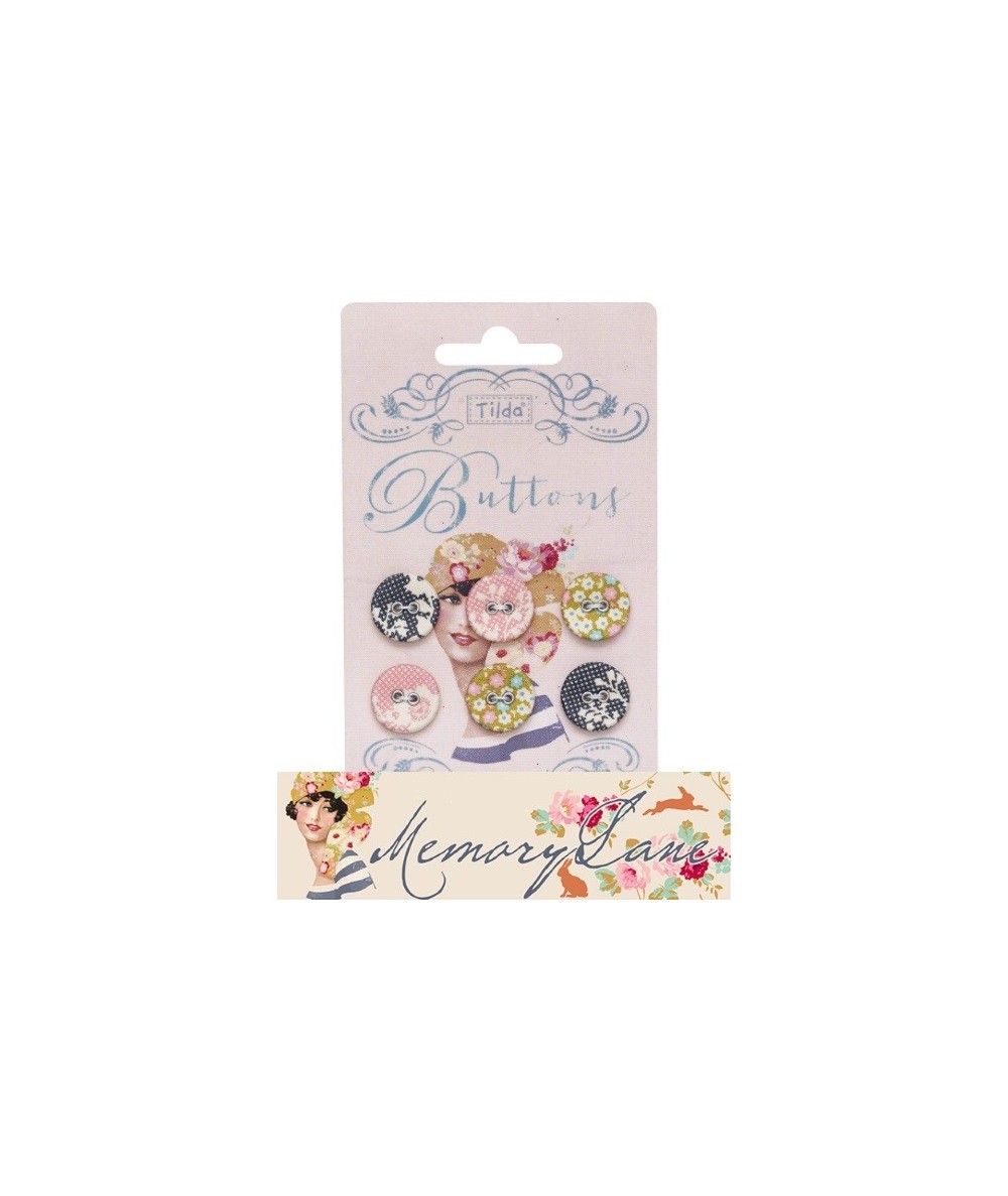 Tilda fabric Bottoni 17 mm, 6 pz Memory Lane Tilda Fabrics - 1 Tilda fabric Bottoni 17 mm, 6 pz Memory Lane Tilda Fabrics - 1